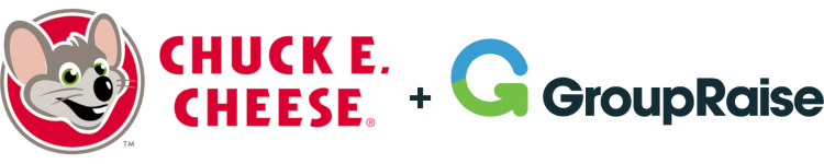 Chuck E. Cheese logo and GroupRaise logo