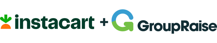 Instacart logo and GroupRaise logo
