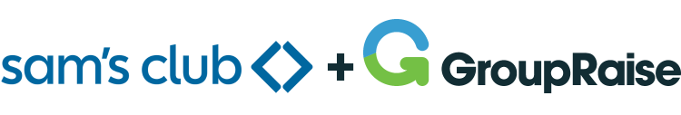 Sam's Club logo and GroupRaise logo