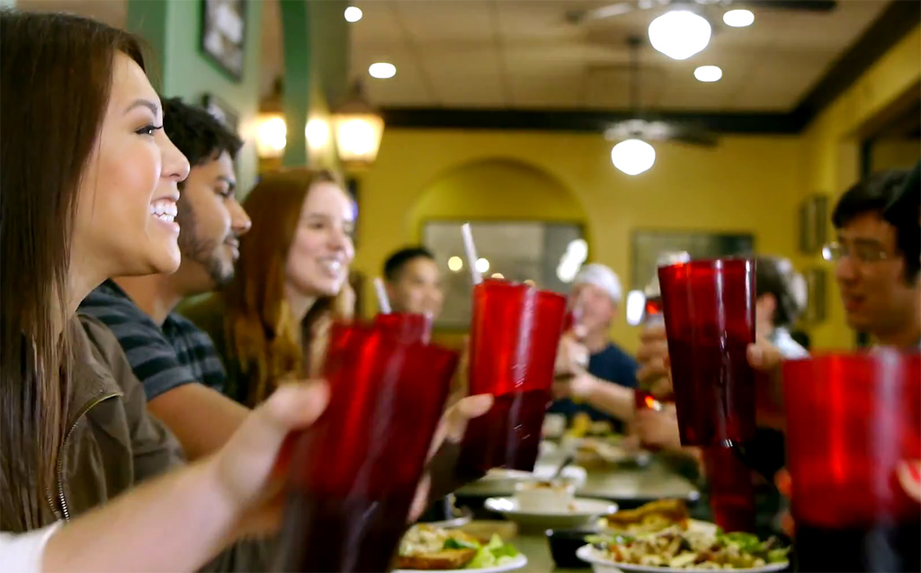 people enjoying a groupraise meal